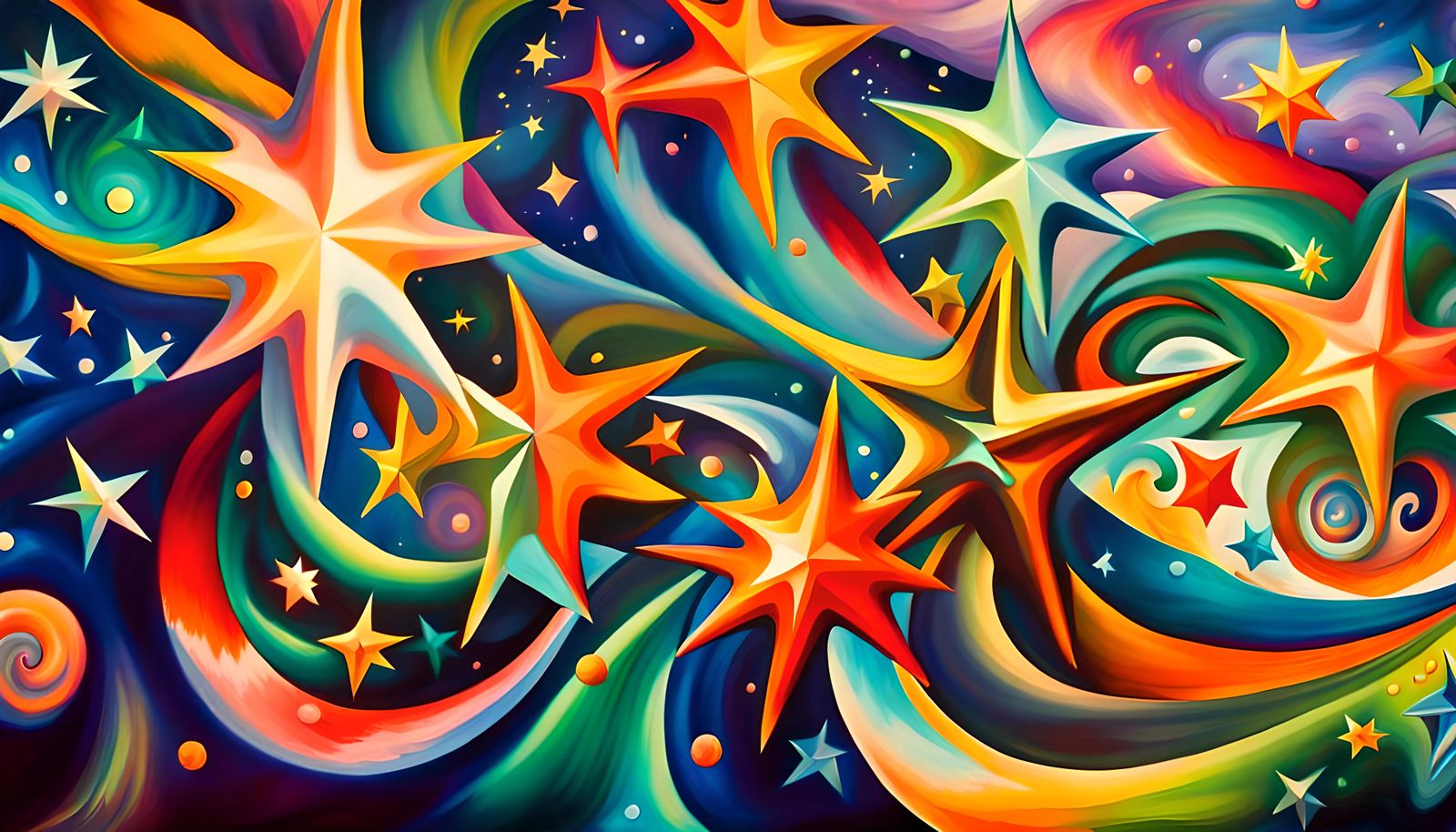 Iridescent Stars Connected by Electromagnetic Plasma