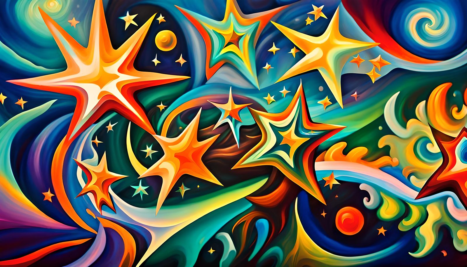 Iridescent Stars in Electromagnetic Plasma: Naive Art