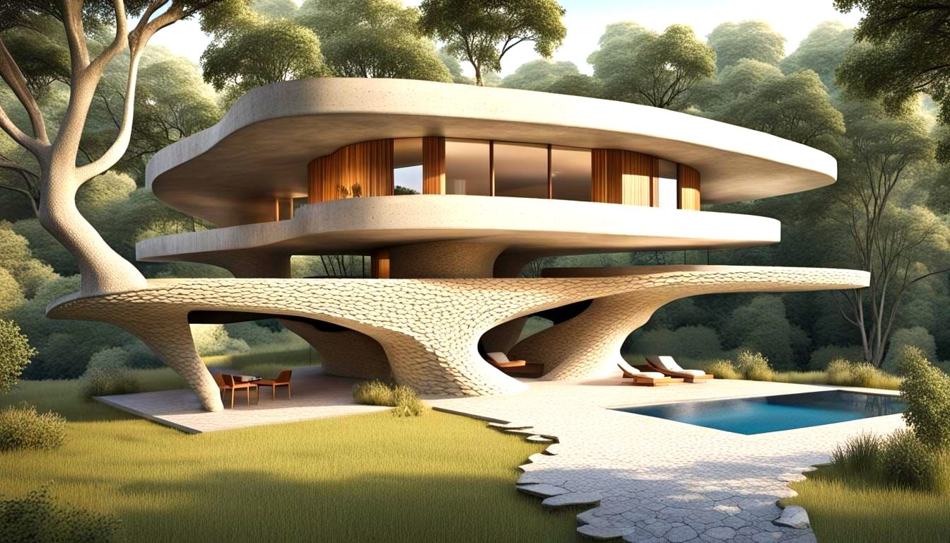 Organic Tree House with Cantilevered Platform