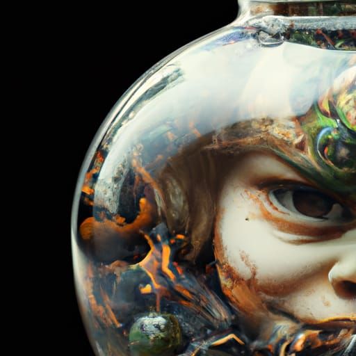 Ocular Globes in Jar: Hyperdetailed Digital Art