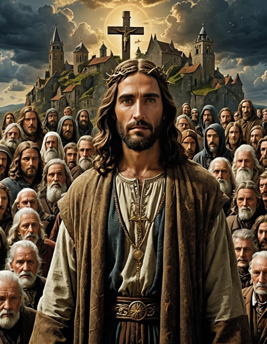 Loving Jesus Christ Portrait in Dreamlike Surrealism