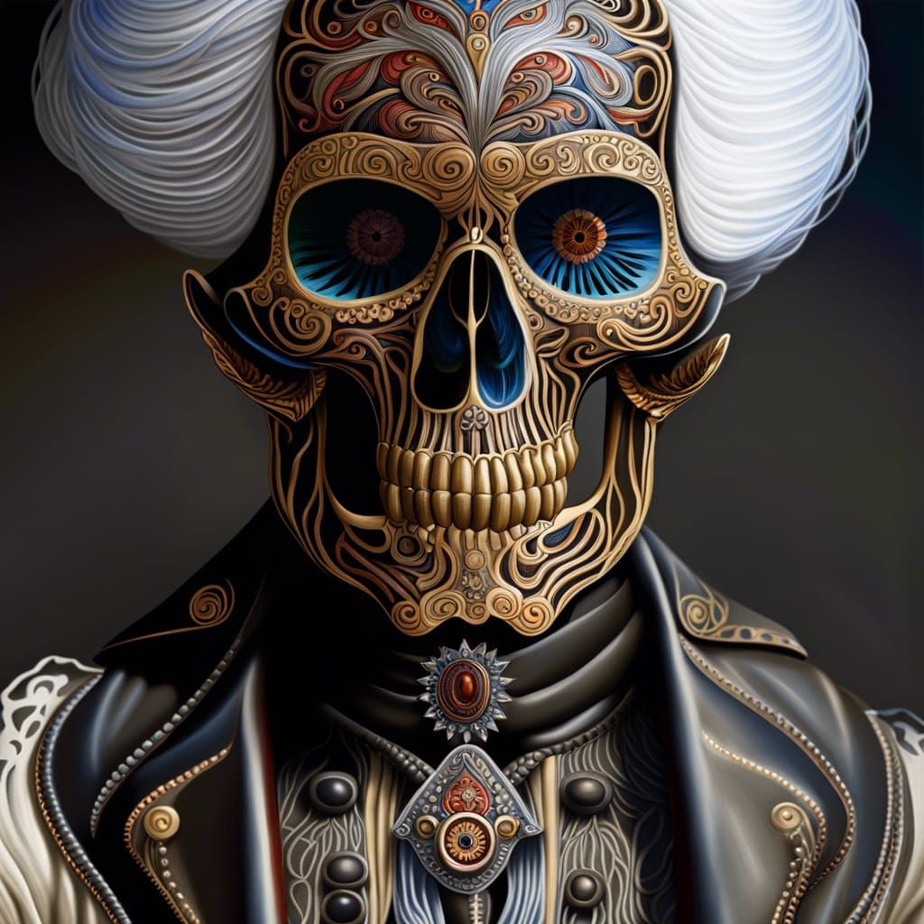 Blackened Skeleton Cowboy Portrait in High Detail