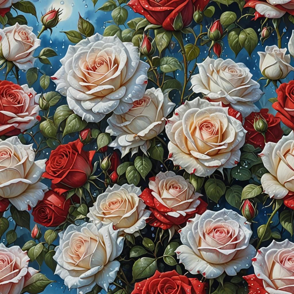 Red and White Roses 2