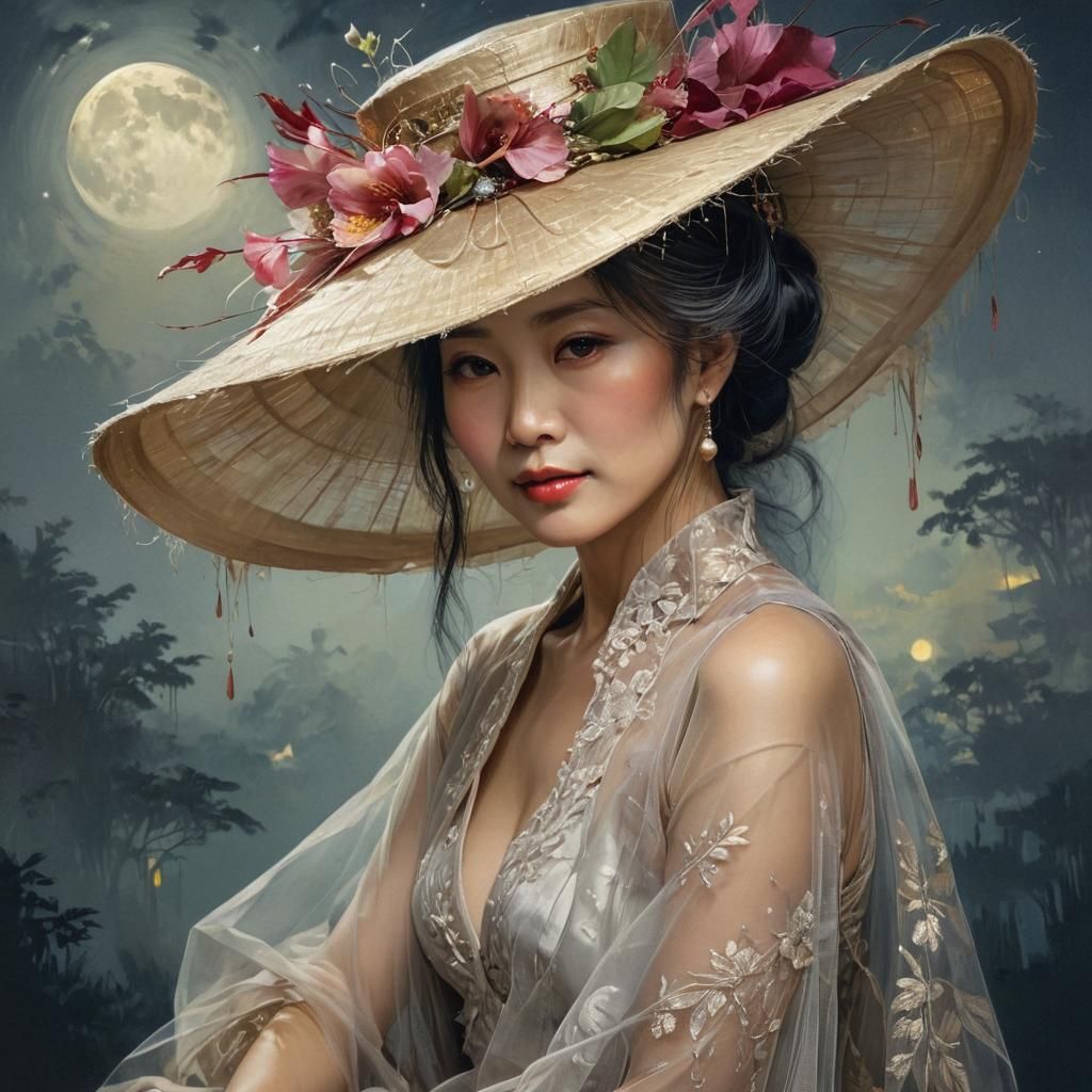 portrait of beautiful middle-aged asian woman