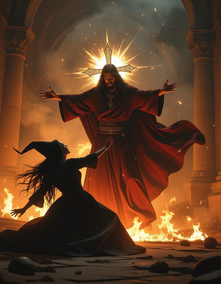 Epic Jesus Christ Exorcises Terrified Witch