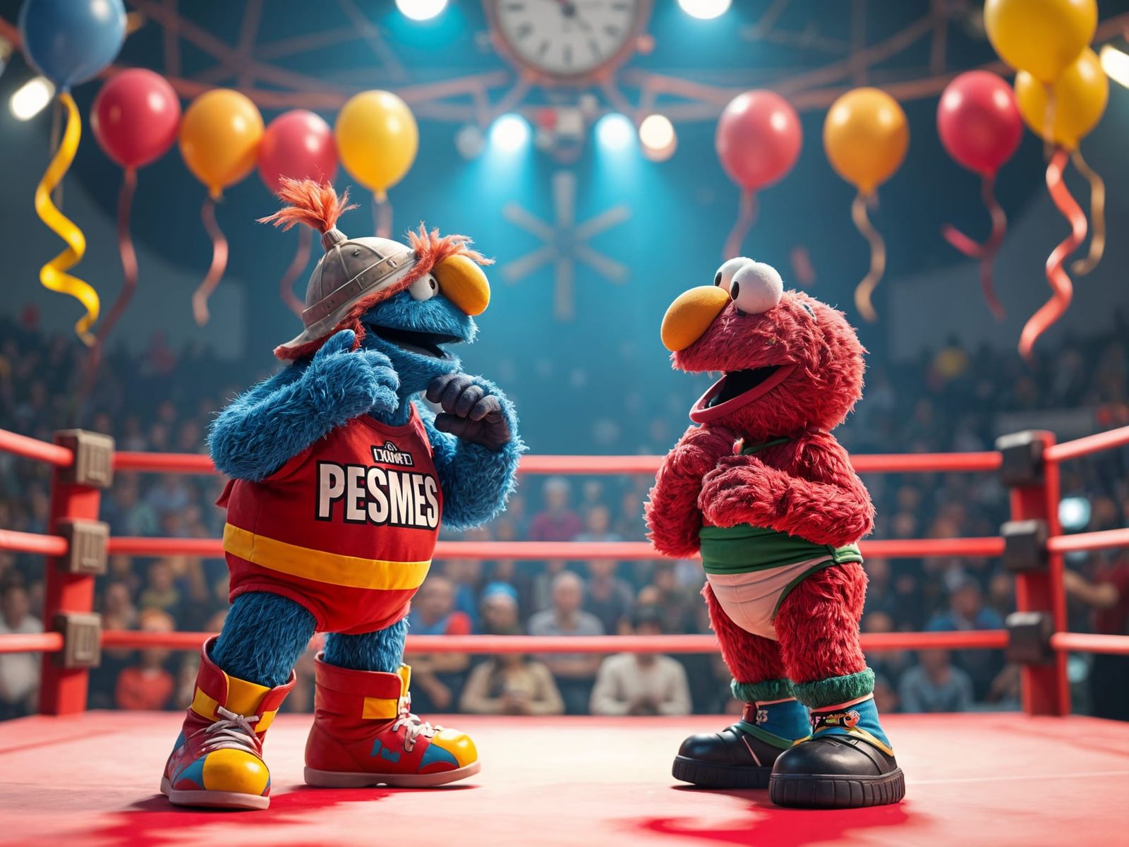 Elmo vs Grover: Sesame Street Wrestling