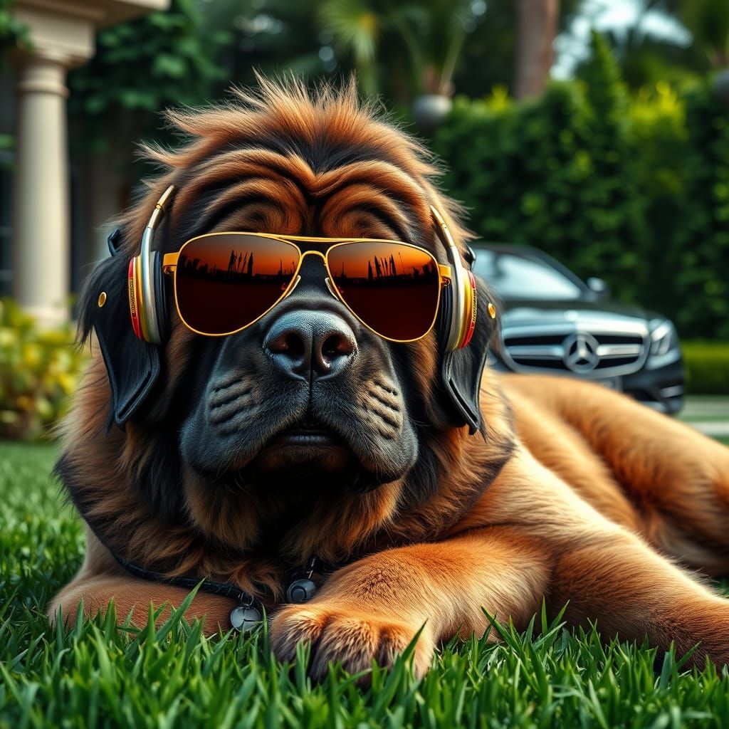 Luxurious Tibetan Mastiff in High-End Leisure