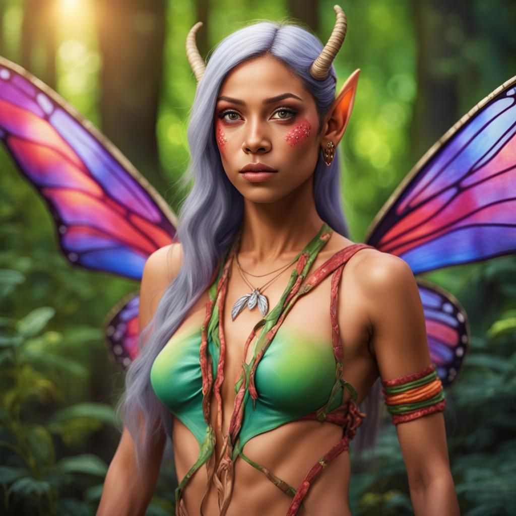 Native American Fairy in Magical Forest Portrait
