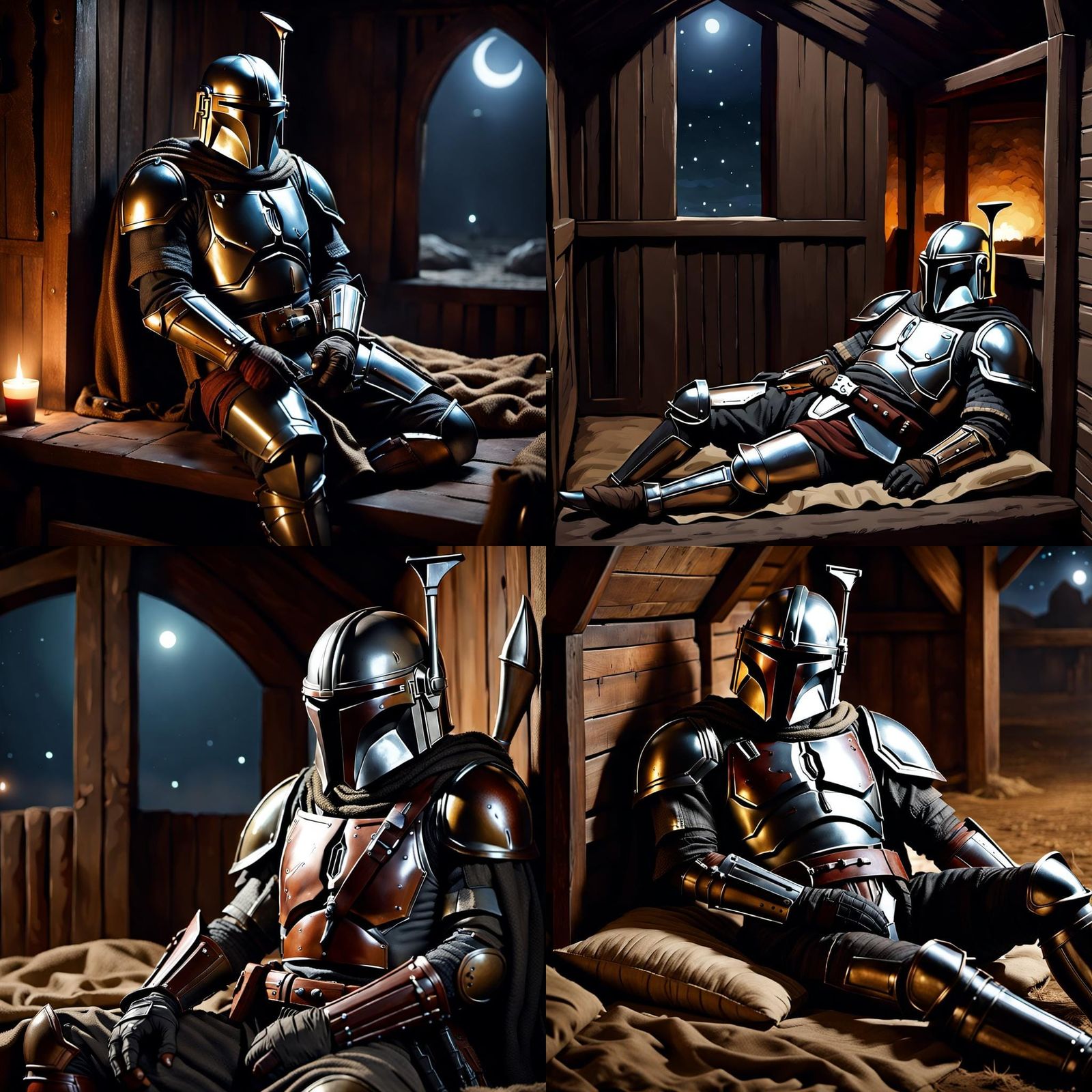 Crusader Mandalorian Knight Sleeping in Stable