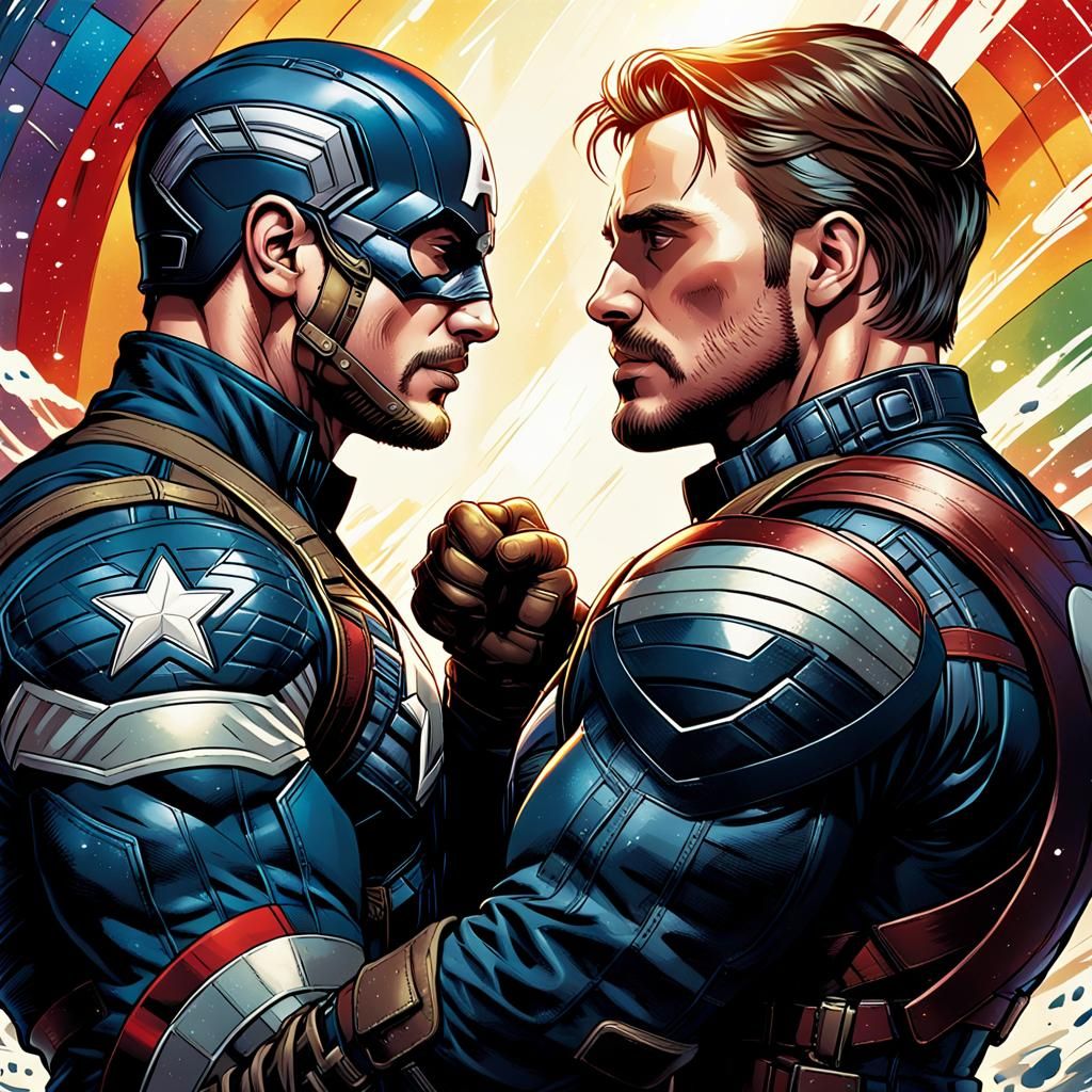 Intimate Superhero Embrace in Comic Book Art