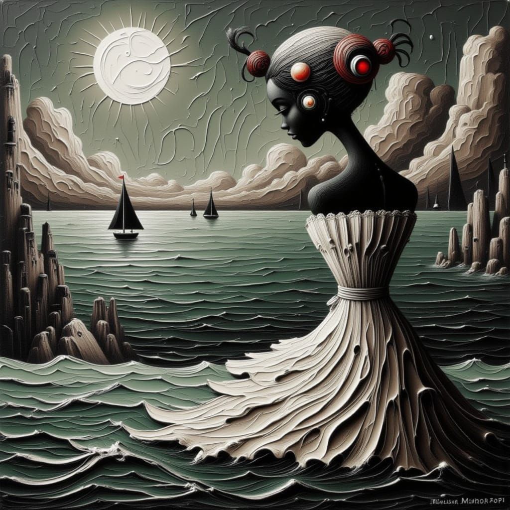 Dystopian Cityscape with Moonchild Aesthetic