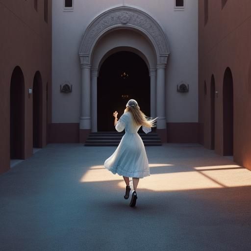 Night on Desert Highway: Shimmering Light Beckons