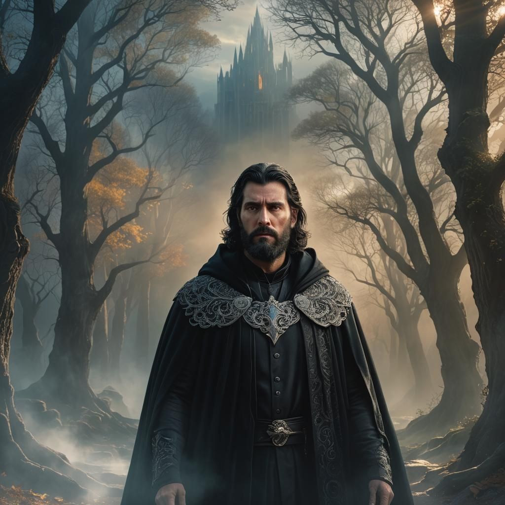 Mystical Keeper in Luminous Realm: Fantasy Concept Art