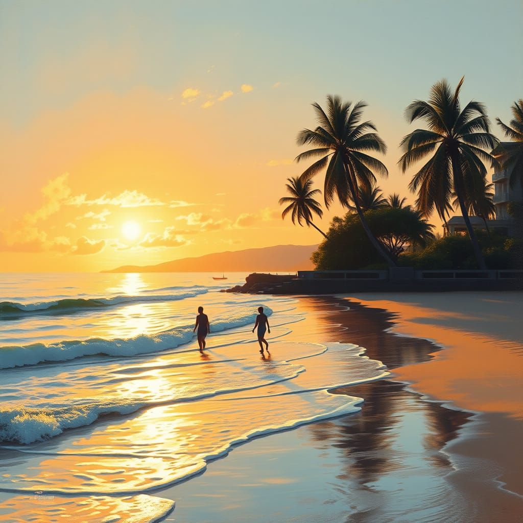 Golden Hour Serenity by the Seaside