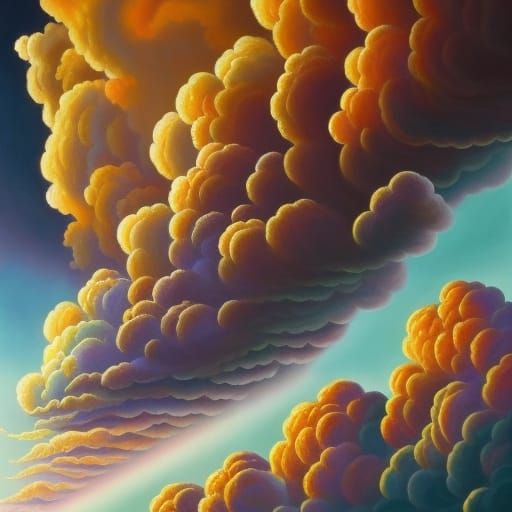 Dramatic Superstorm with Lightning and Rainbow