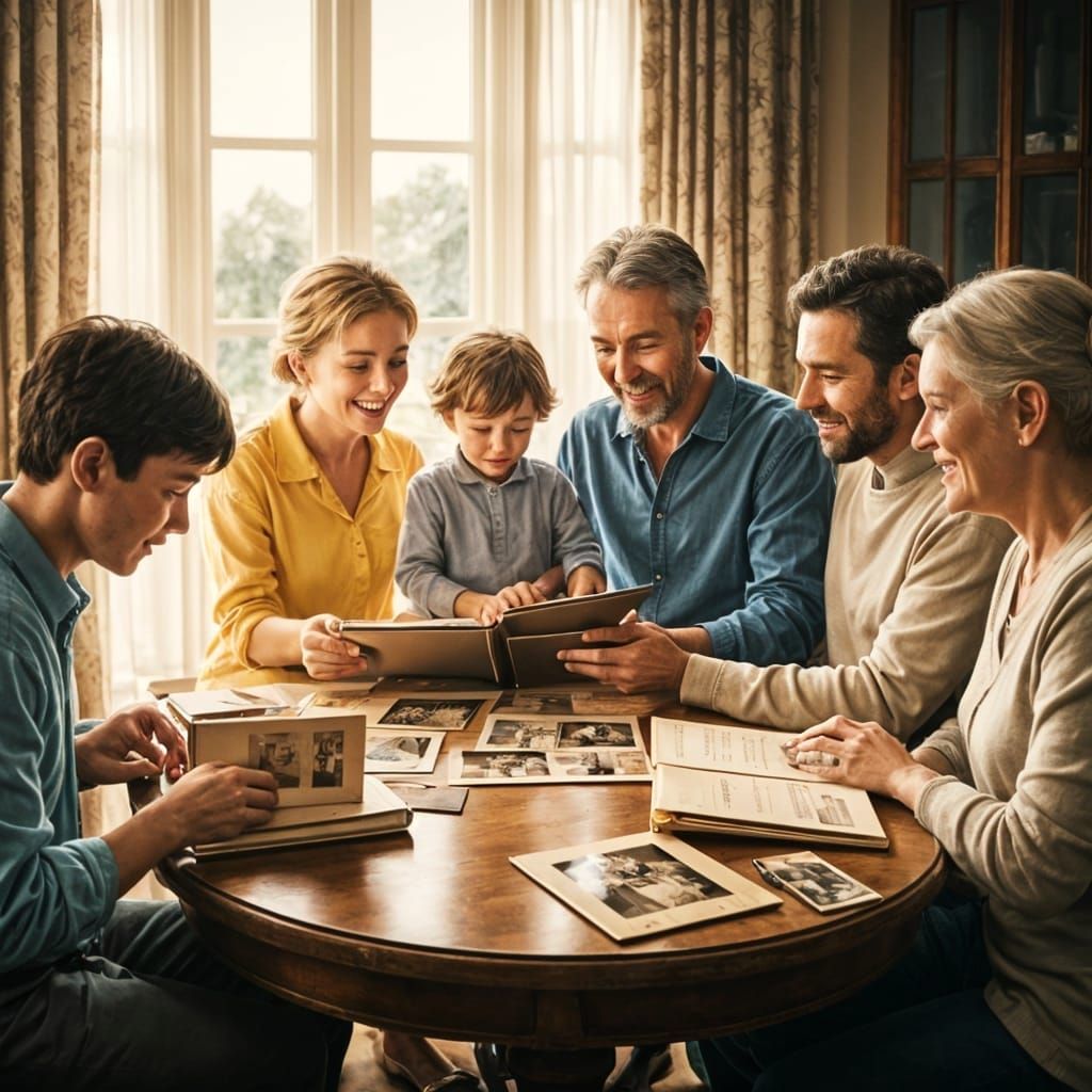 Generational Family Gathering Inspired by Impressionism