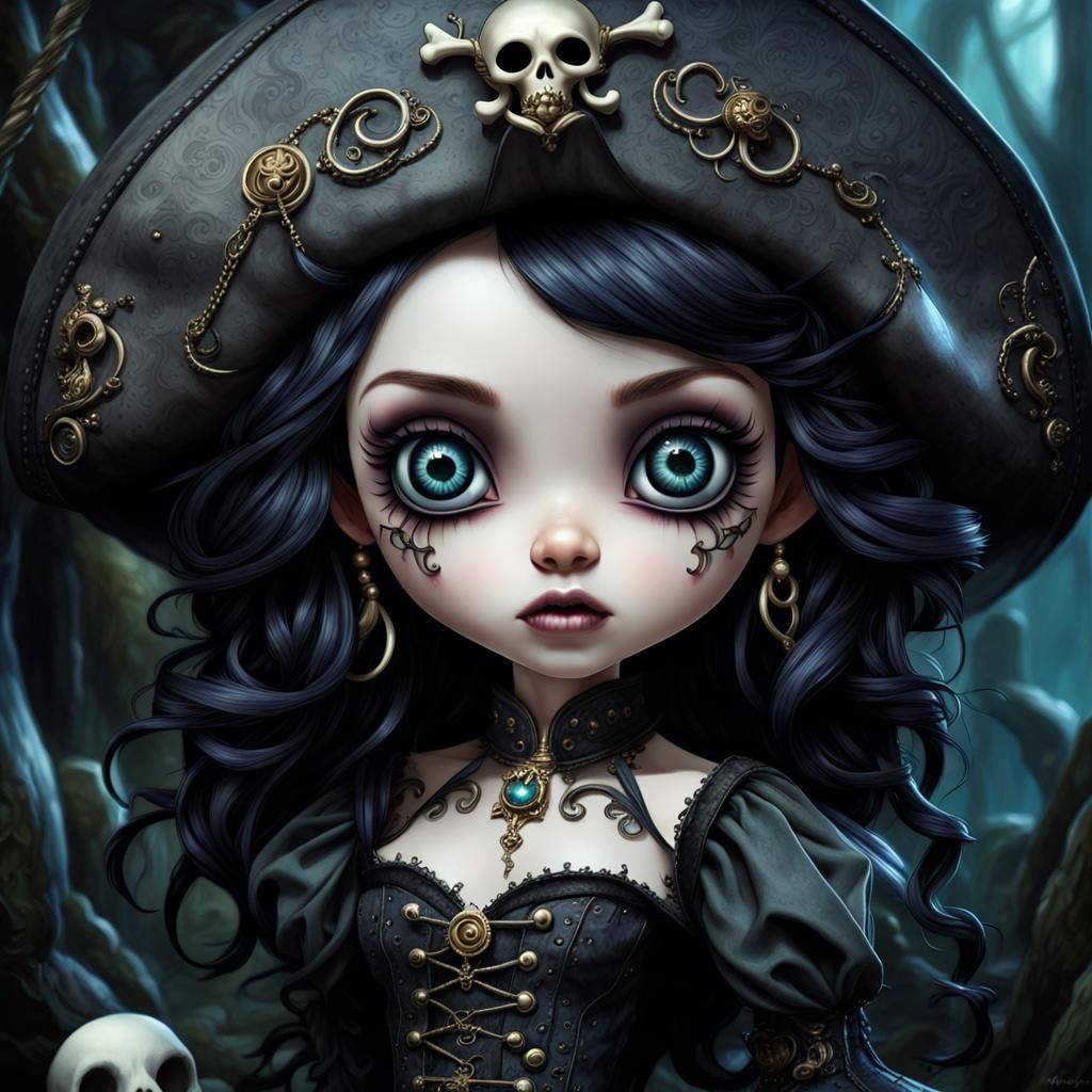 Gothic Pirate Doll in Tim Burton Style