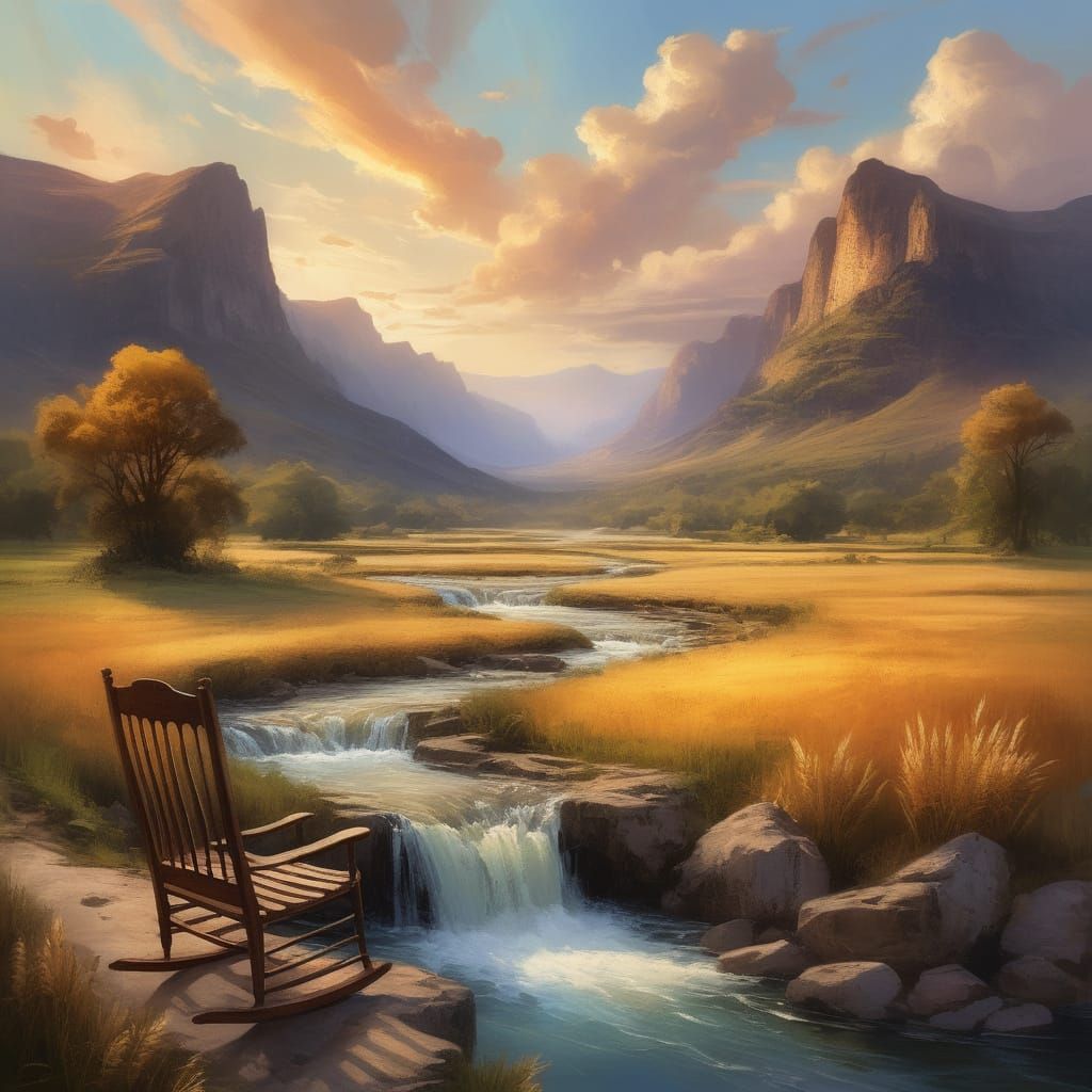 Cozy Landscape Concept Art with Niagara Waterfalls