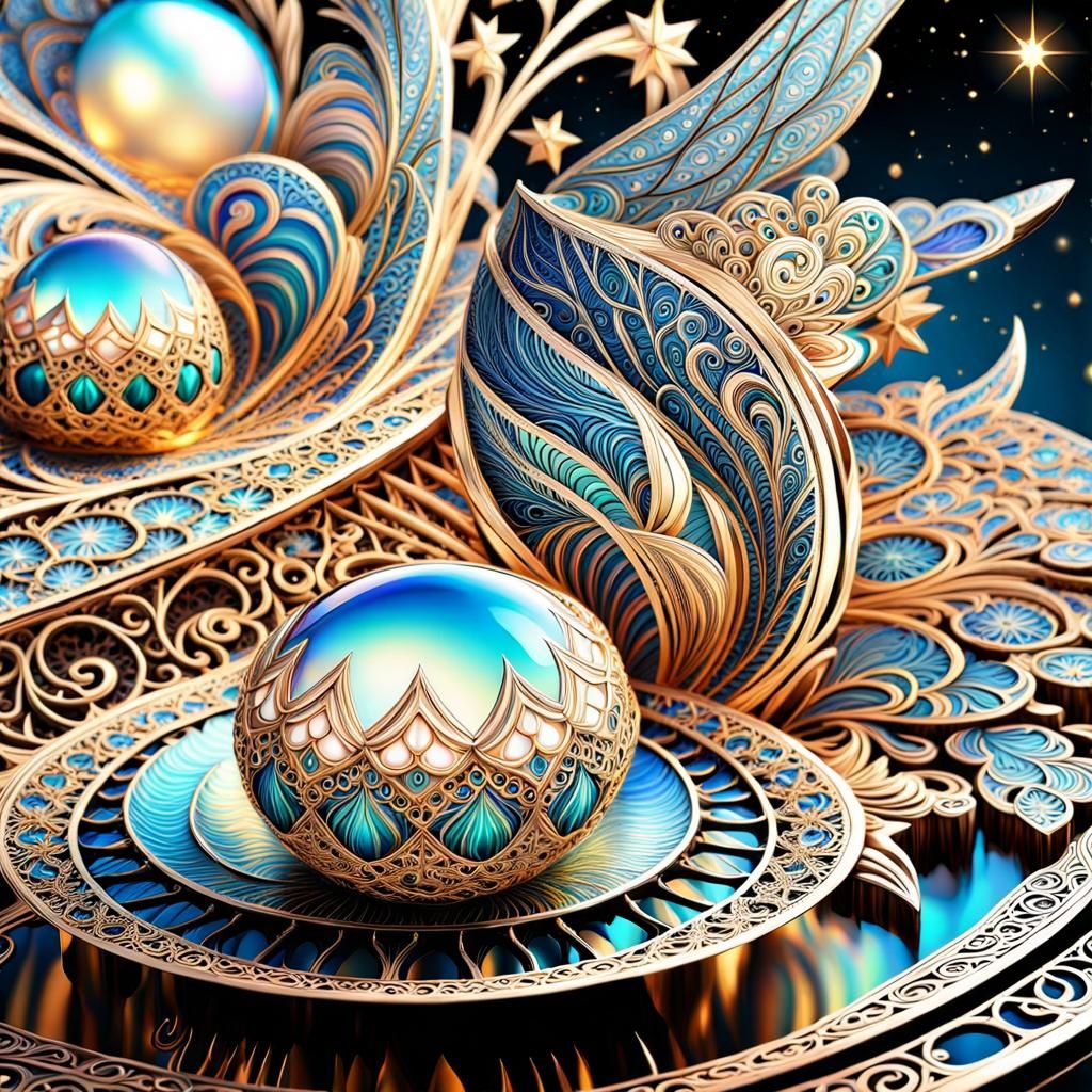 Luminous Star in Art Nouveau Style