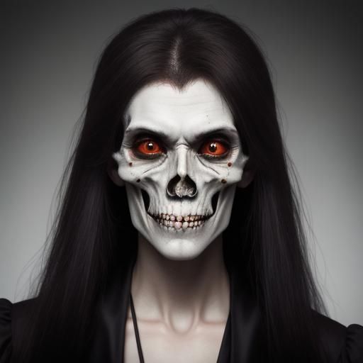 Scary Vampire Skull Ghost Portrait in Studio Lighting