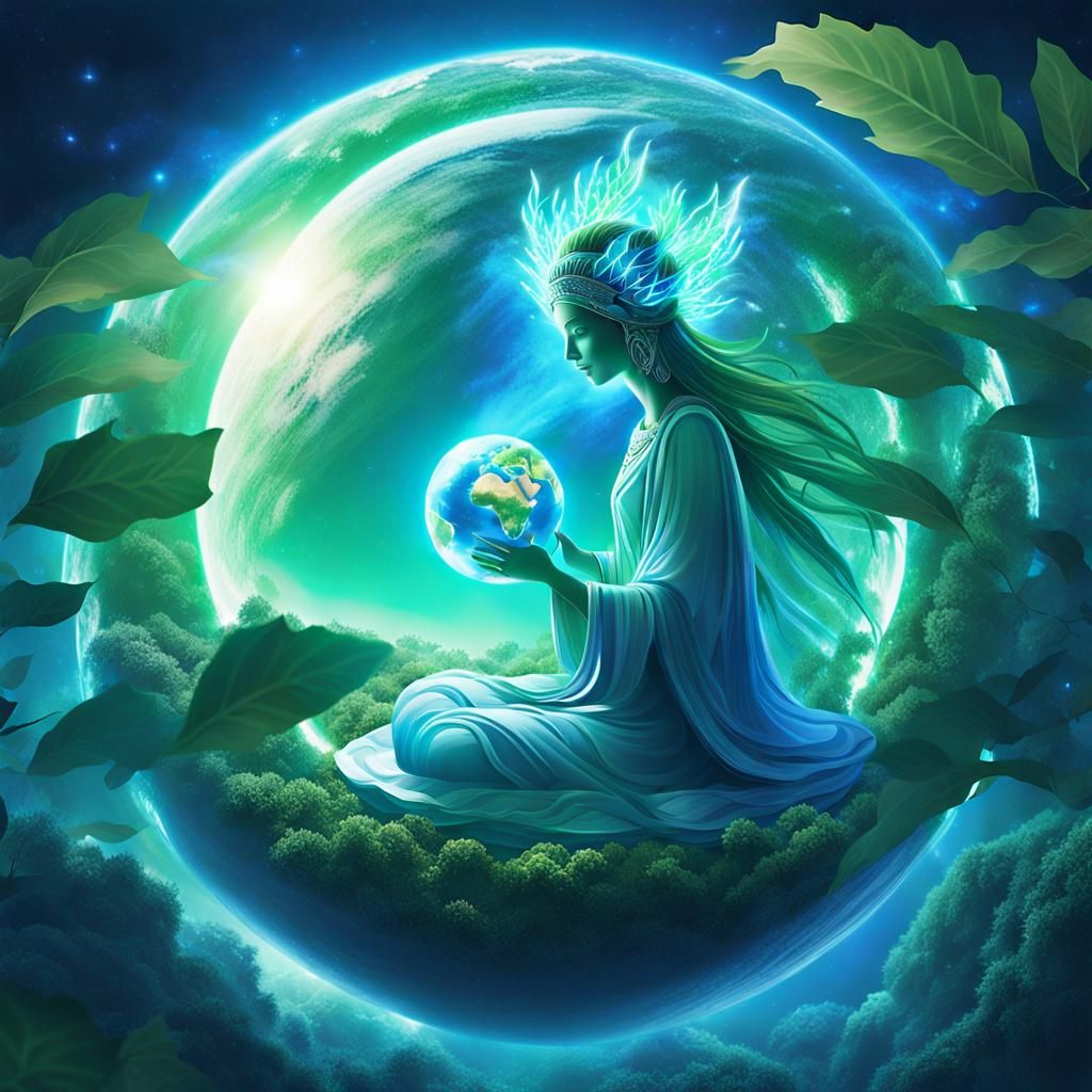 Gaia protecting the Earth