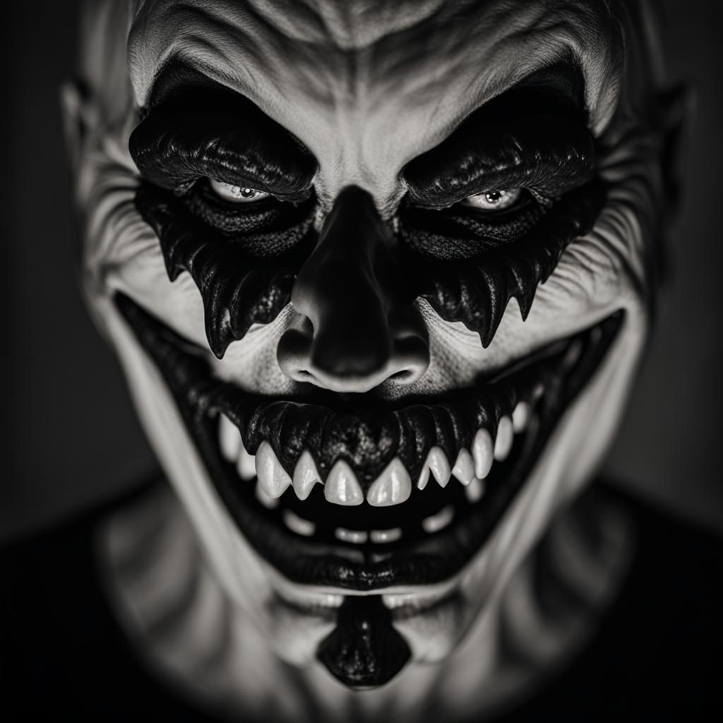 Hyperrealistic Scary Pumpkin Face in the Dark