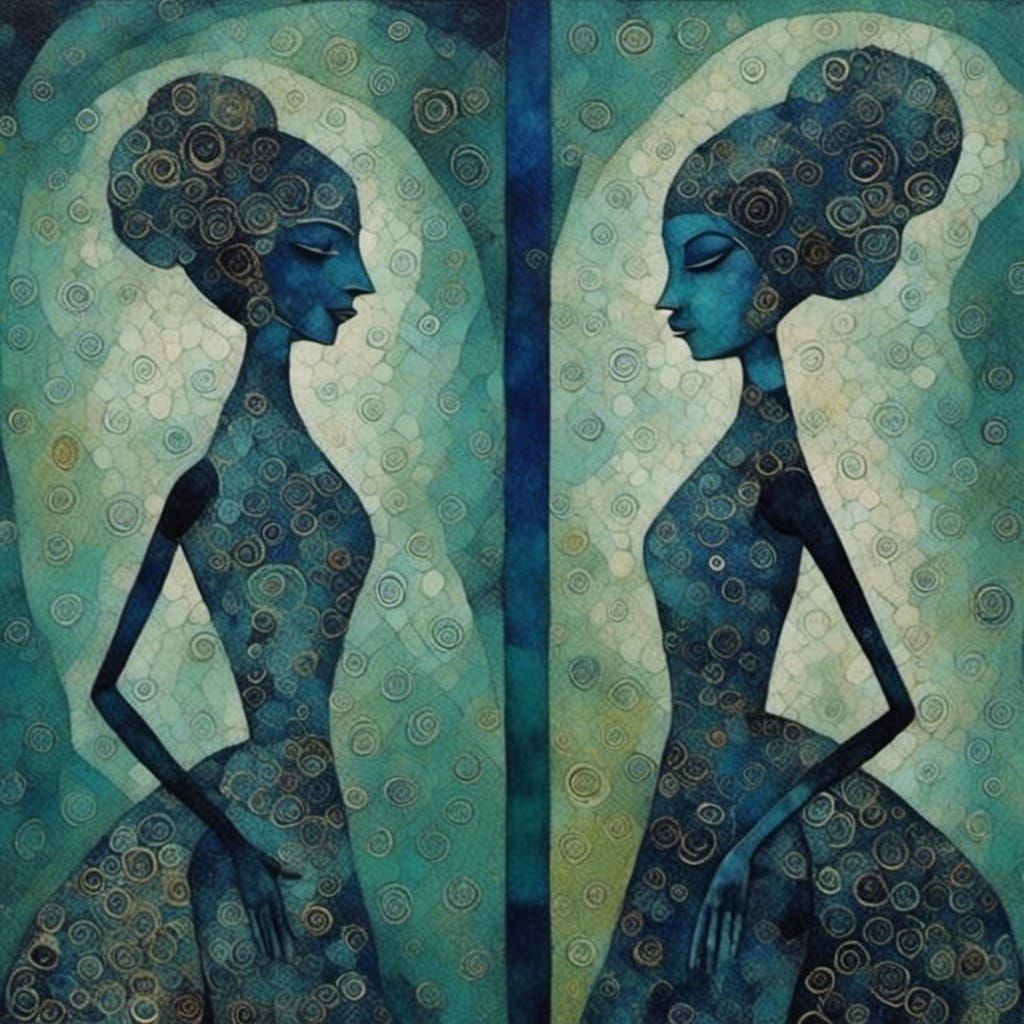 Abstract Human Figures in Collage Style