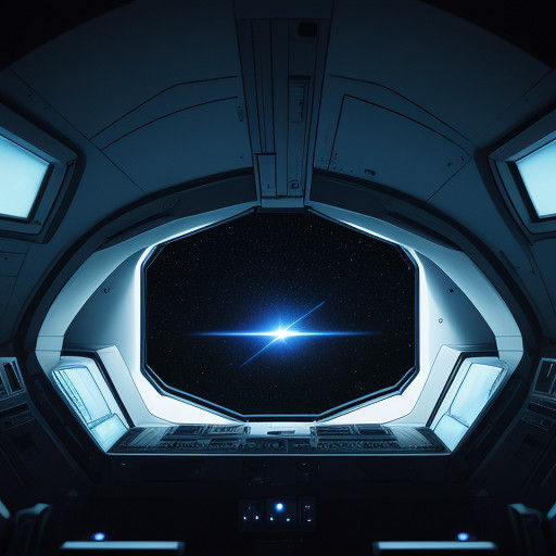 Sleek Spaceship Soars Through Starry Galaxy in Futuristic De...