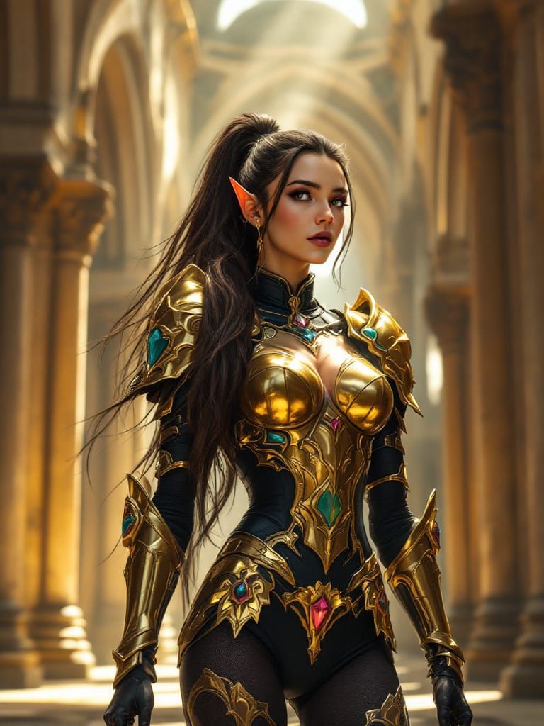 Golden Valkyrie in Renaissance Armor
