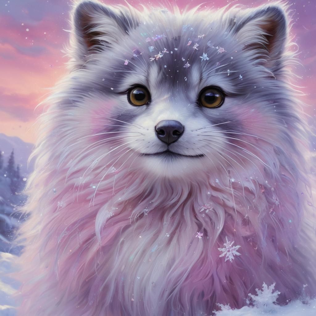 Whimsical Winter Wonderland in Soft Oil Painting Style