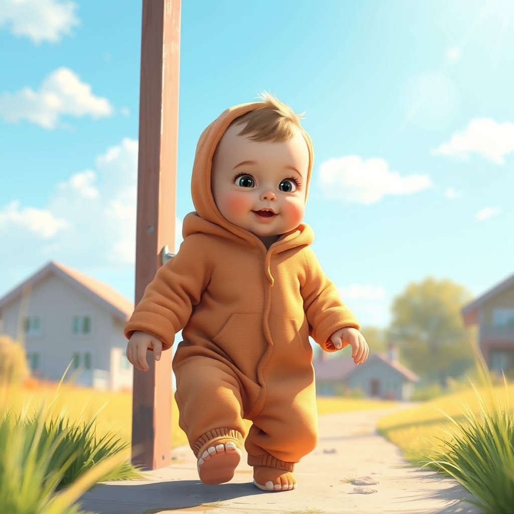 Baby Emerges into Sunny Day