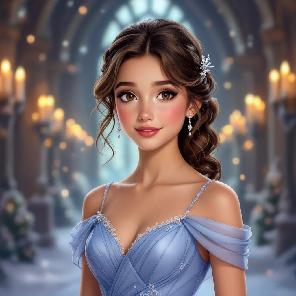 Hogwarts Yule Ball: Girl in Blue Gown Arrives