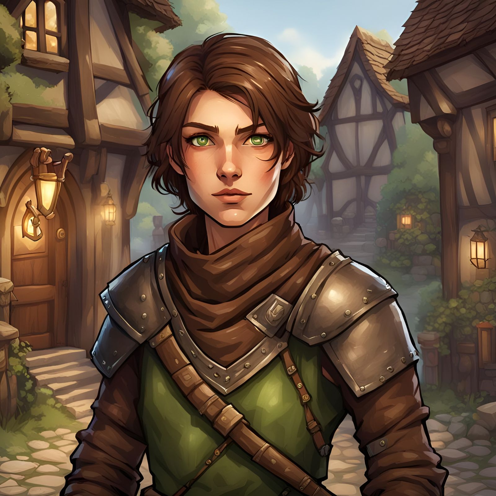 A Female Burglar Sneaking Through a Tavern