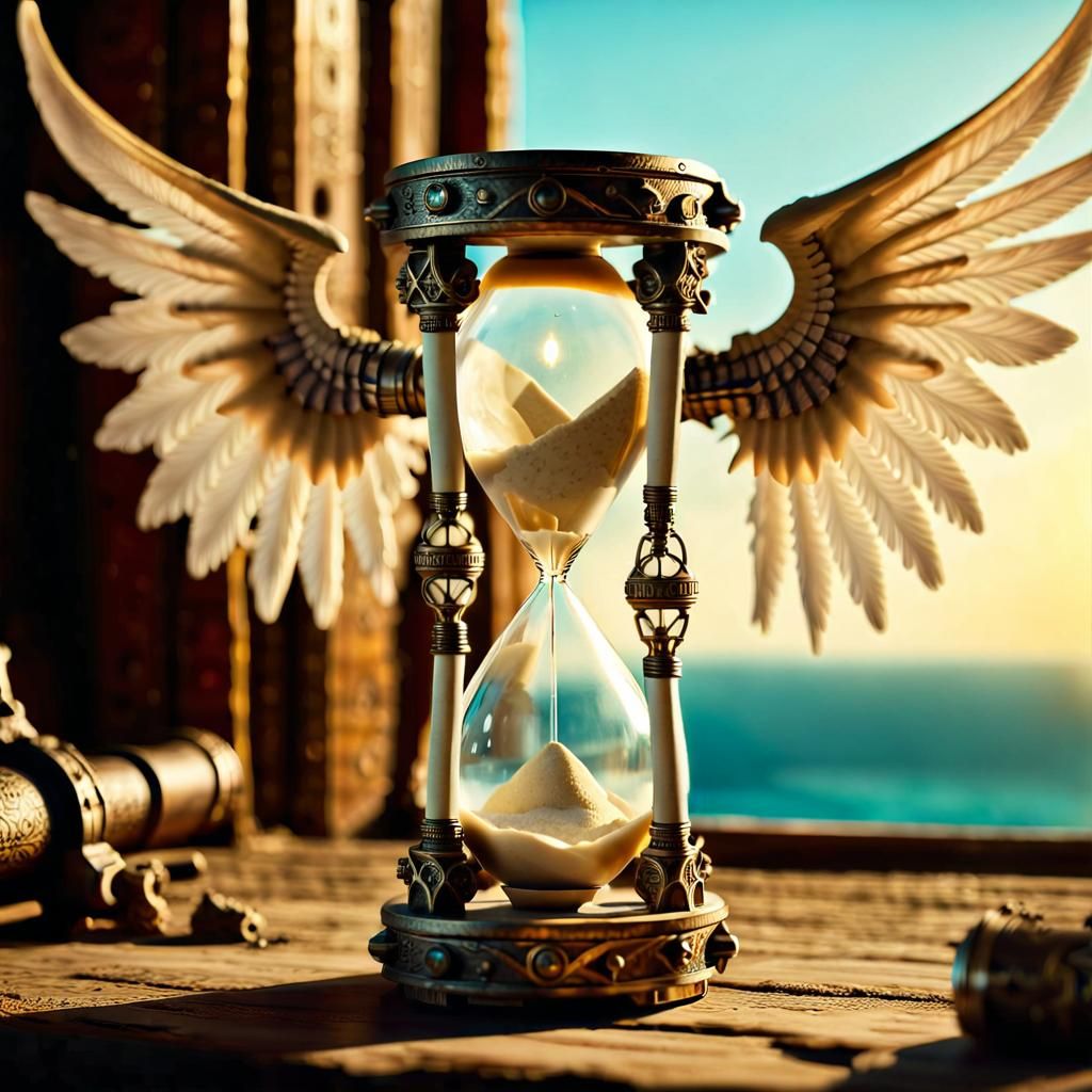 Winged Hourglass Pirate Made of Bones