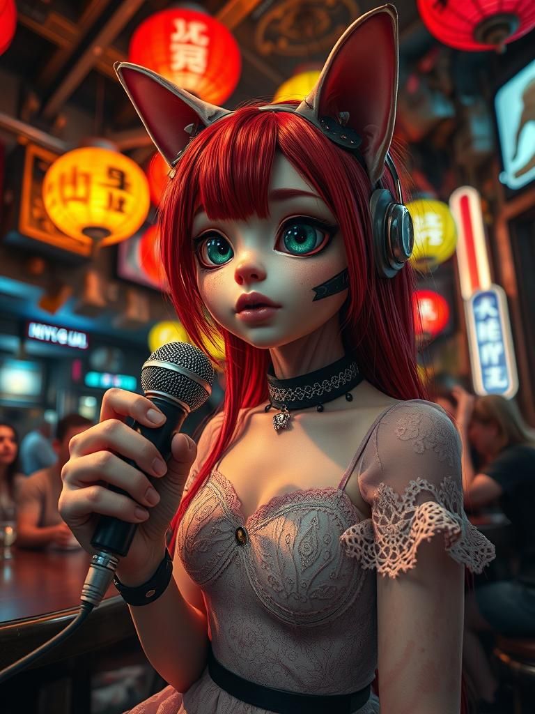 Biomechanical Catgirl Sings in Norse Tavern