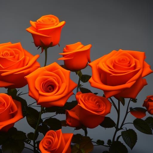Orange Roses: Dark Fantasy Art in 8k Resolution