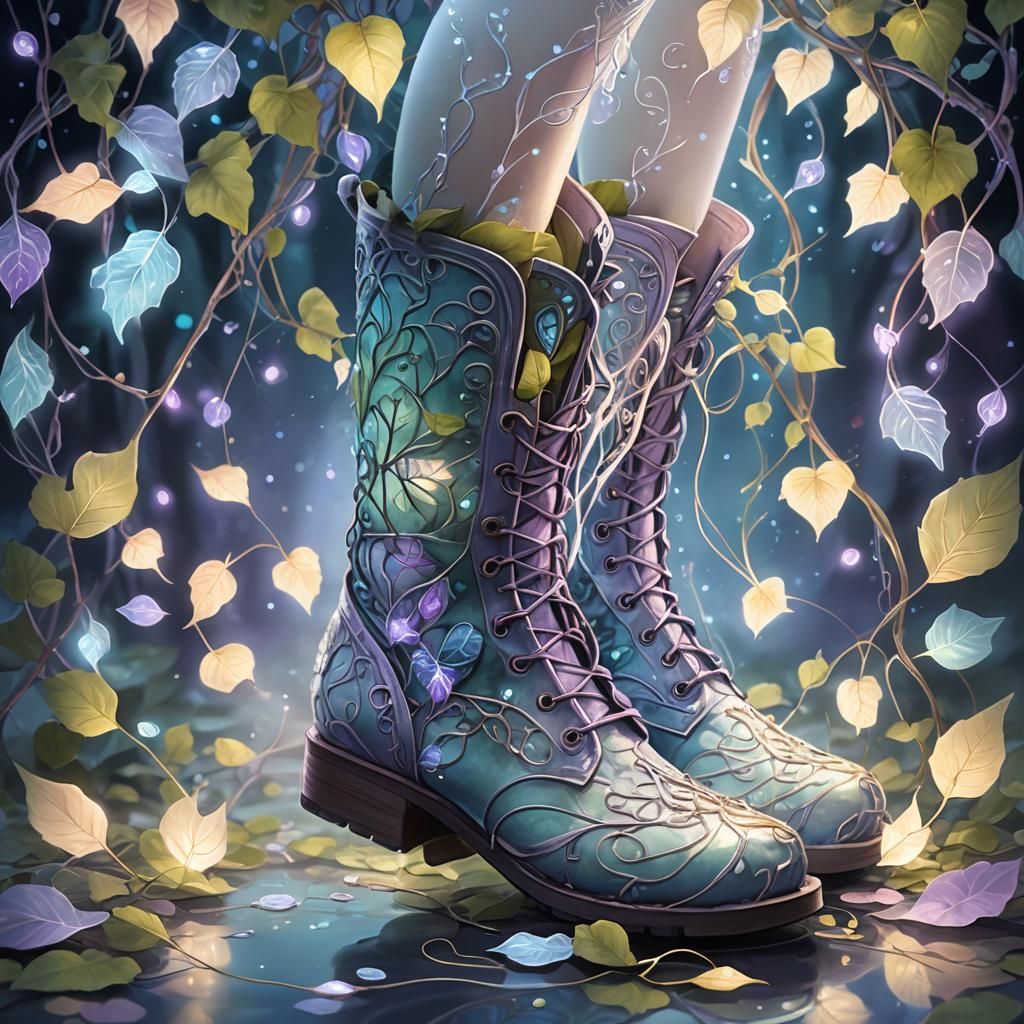 Enchanted Elven Boots in Whimsical Fantasy Illustration