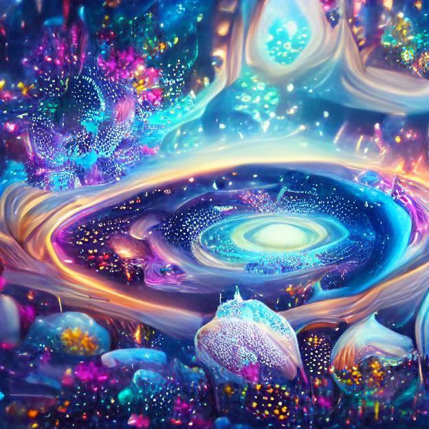 Holographic Sci-Fi Dreamscape in Aetherpunk Style