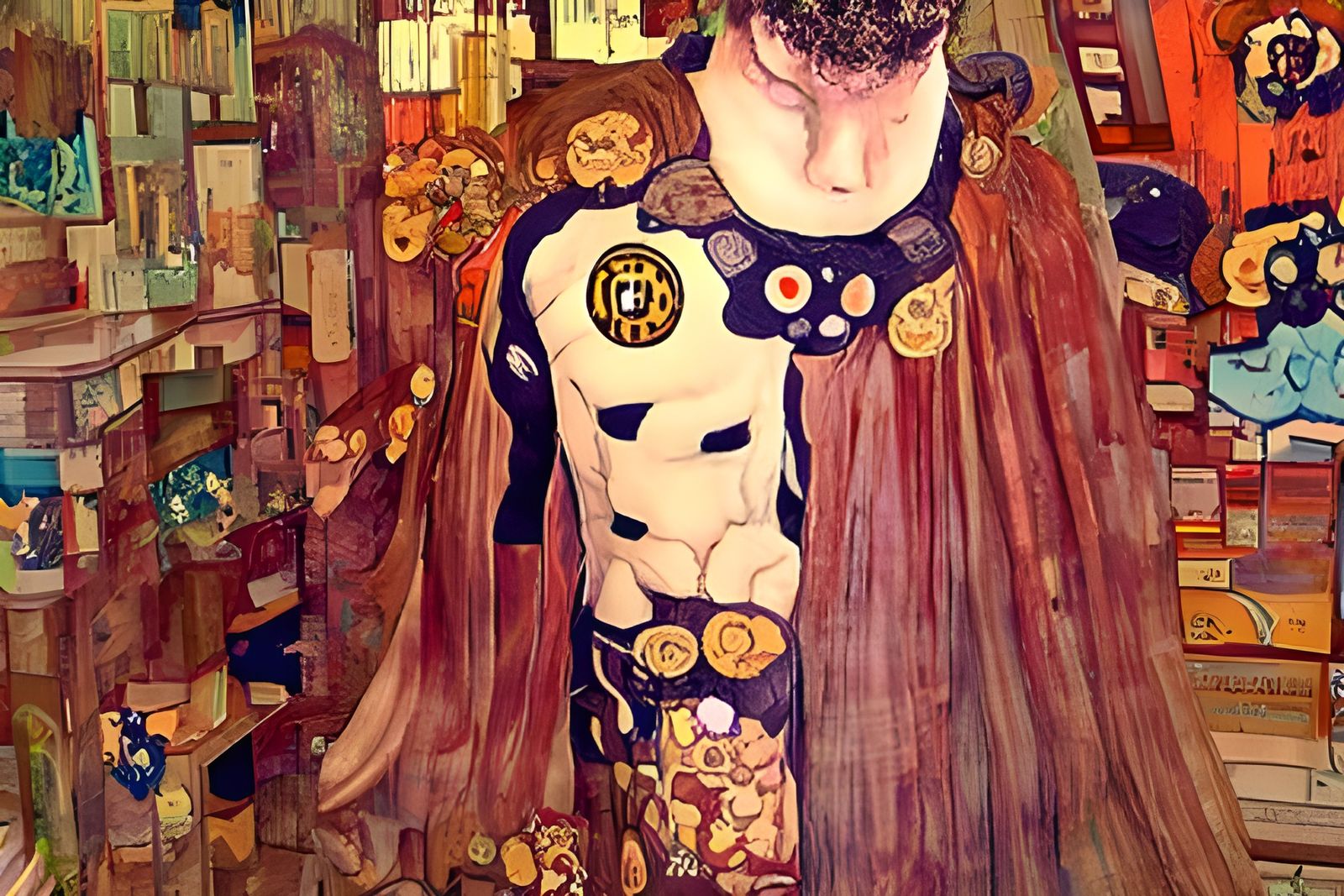 Punisher in Klimt Style, Steampunk Surrealism