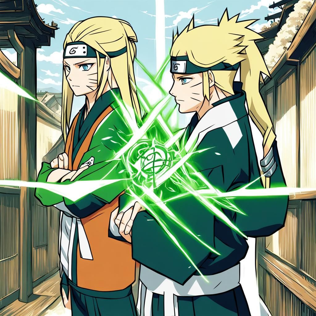 Tsunade and Naruto in Anime Key Visual Style