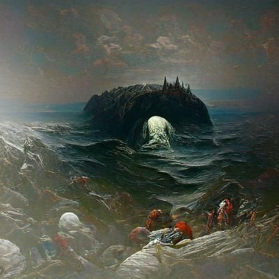 The Edge of Earth: A Gothic Horror Illustration