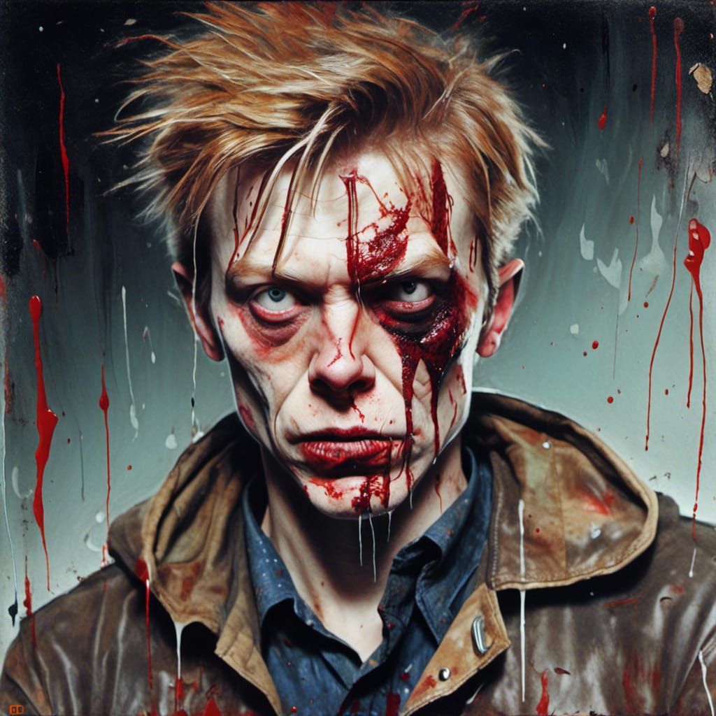 Macabre Zombie Portrait in Post-Apocalyptic Style