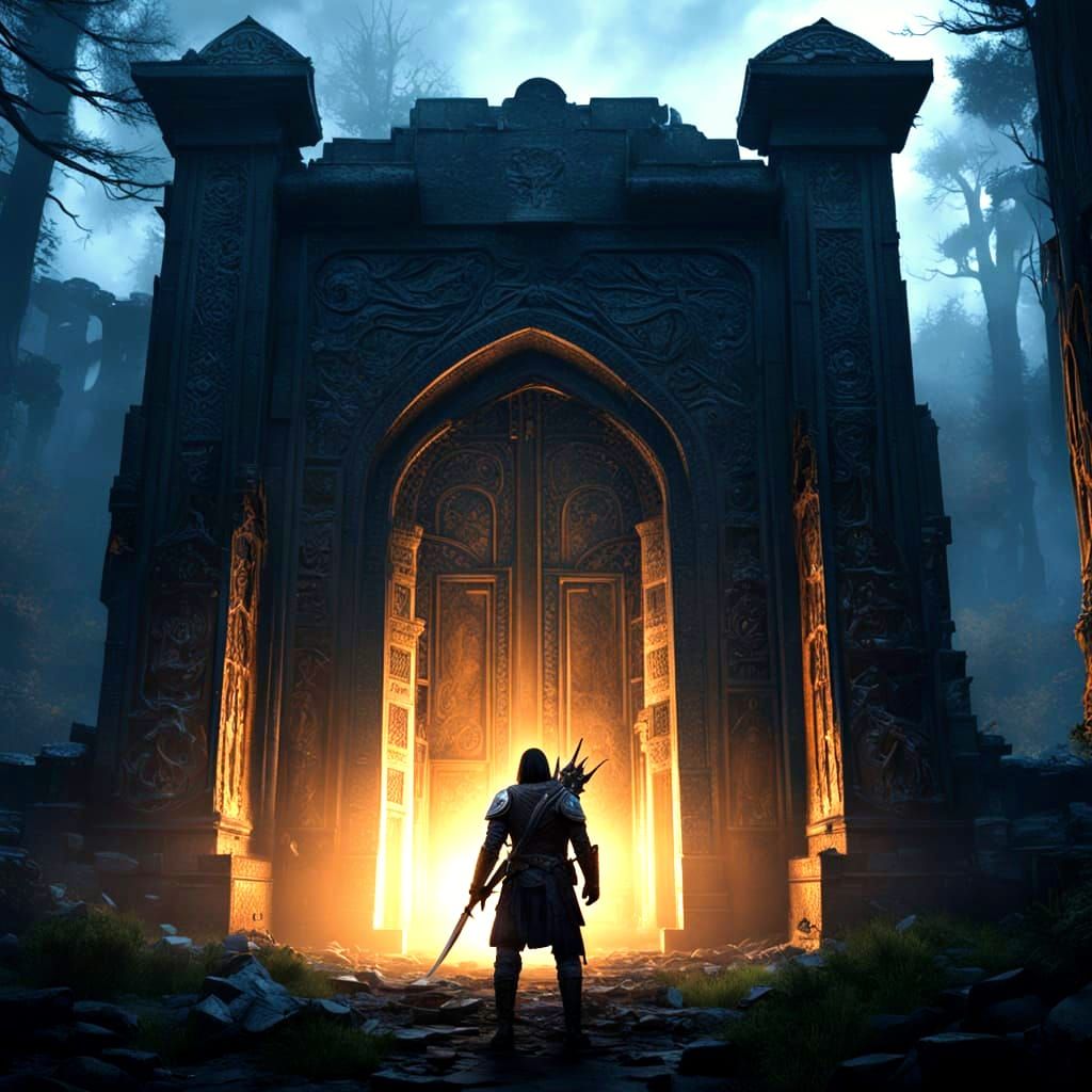 Lone Warrior at Foreboding Gate: Cinematic Game Cover