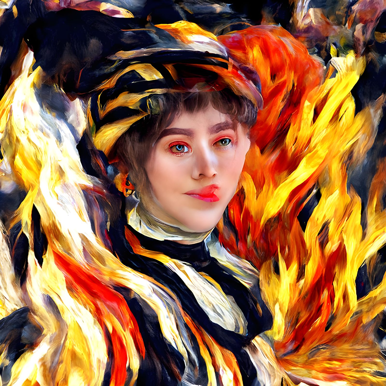 Abstract Victorian Portrait in Impressionistic Style