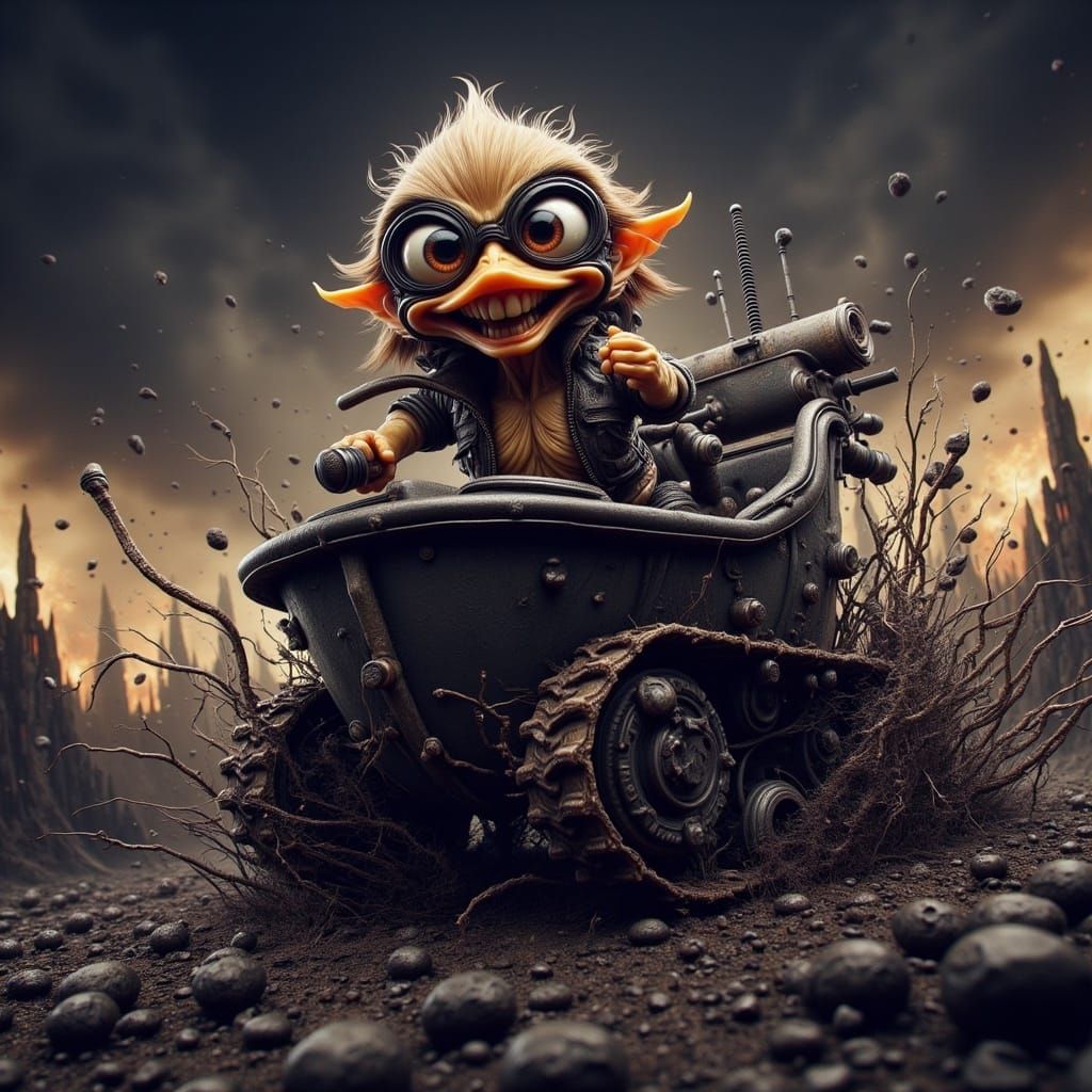 Chibi Rubber Duck Tank Commander in Wasteland