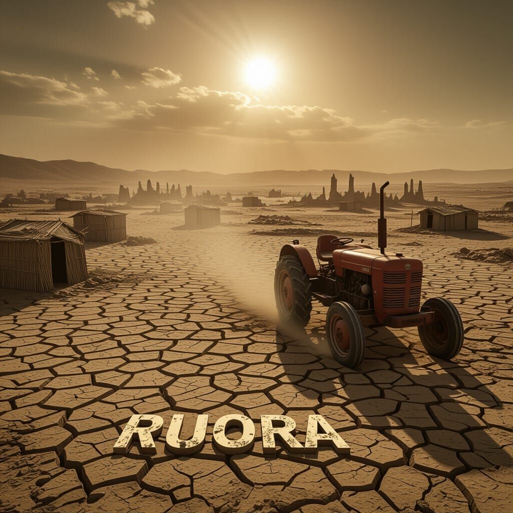 Barren Drought Landscape: A Haunting Scene of Poverty