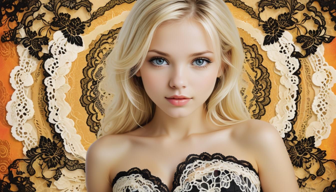 Bright Portrait of Woman in Lace Top