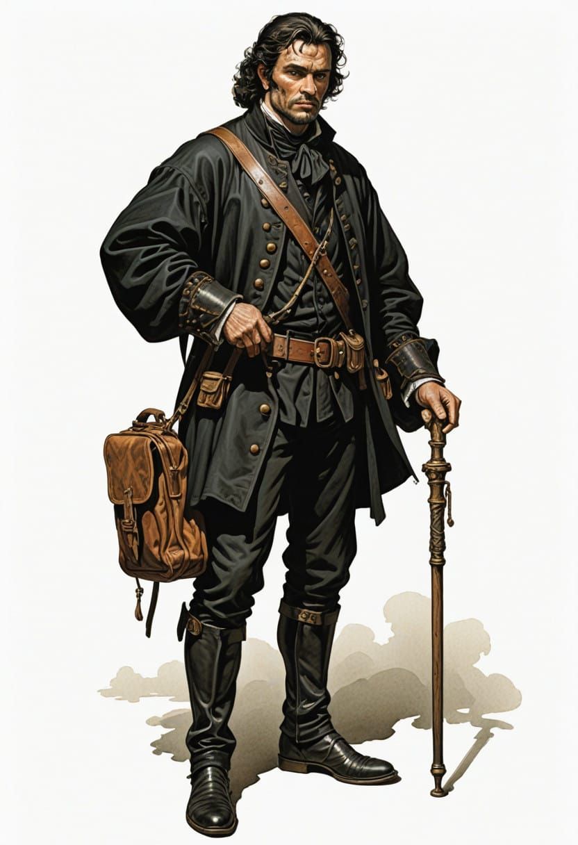 17th Century French Physician in Cinematic Fantasy Style