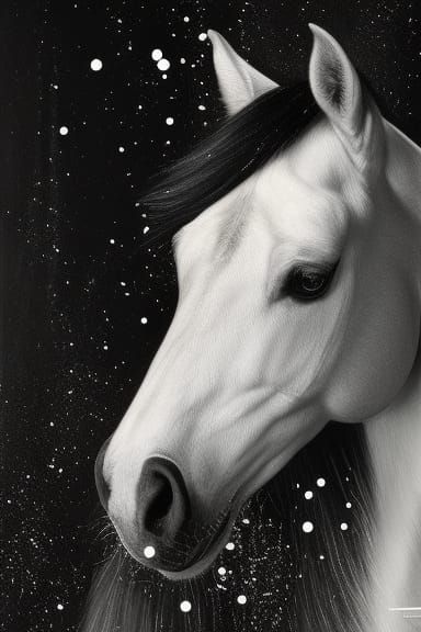 Speckled Horse Portrait in Realism Style