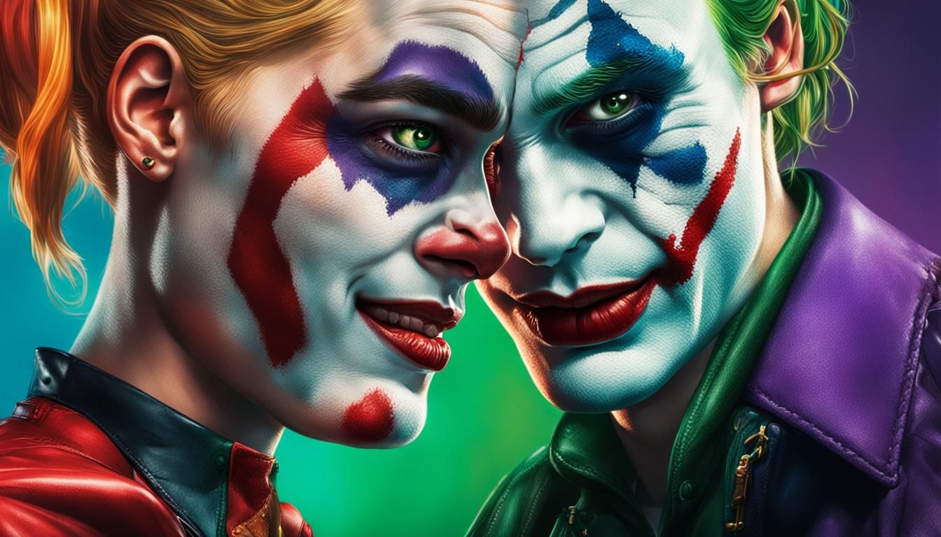 Joker and Harley Quinn in Hyperrealistic Splash Art